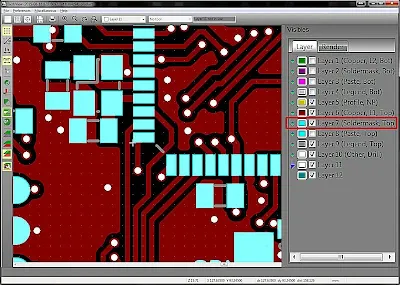 Software display of solder mask layer in Gerber file