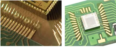 Close-up of aluminum wedge wire bond interface on ENEPIG pad