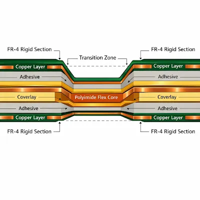 Polyimide PCB Cross-Section