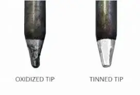 Oxidized vs Clean Soldering Tip