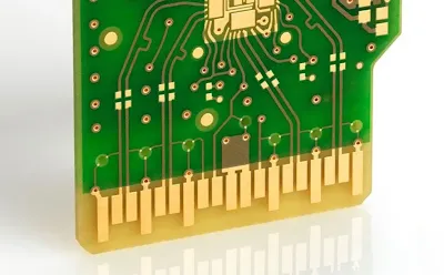 Close-up of PCB gold fingers