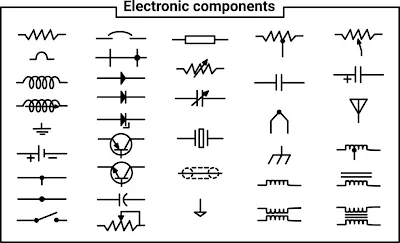 Component symbols in a schematic