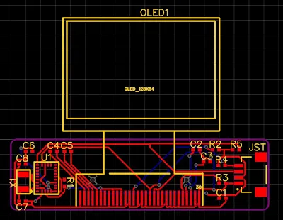 Wearable PCB layout with OLED driver