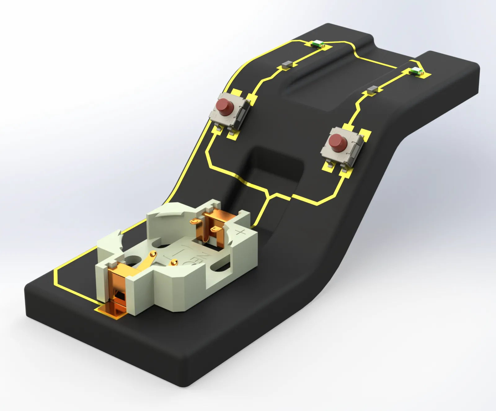 3D PCB Render with Trace Routing