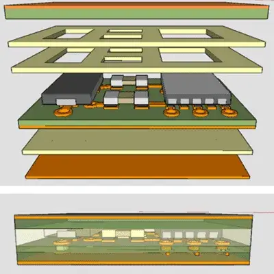 Cross-Section of Embedded Components in Multilayer PCB