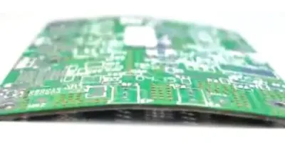FR4 PCB panel showing warpage after routing depaneling