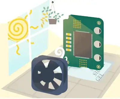Setup for evaluating moisture absorption in PCB materials