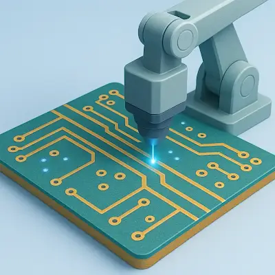 Laser or mechanical tool creating precise cavities in PCB core layer
