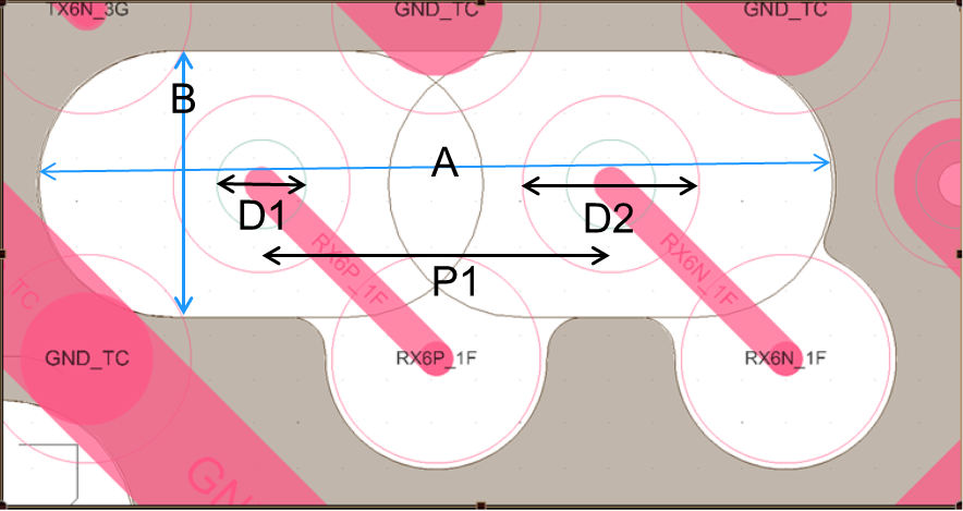 Dog-bone fanout for larger pitches