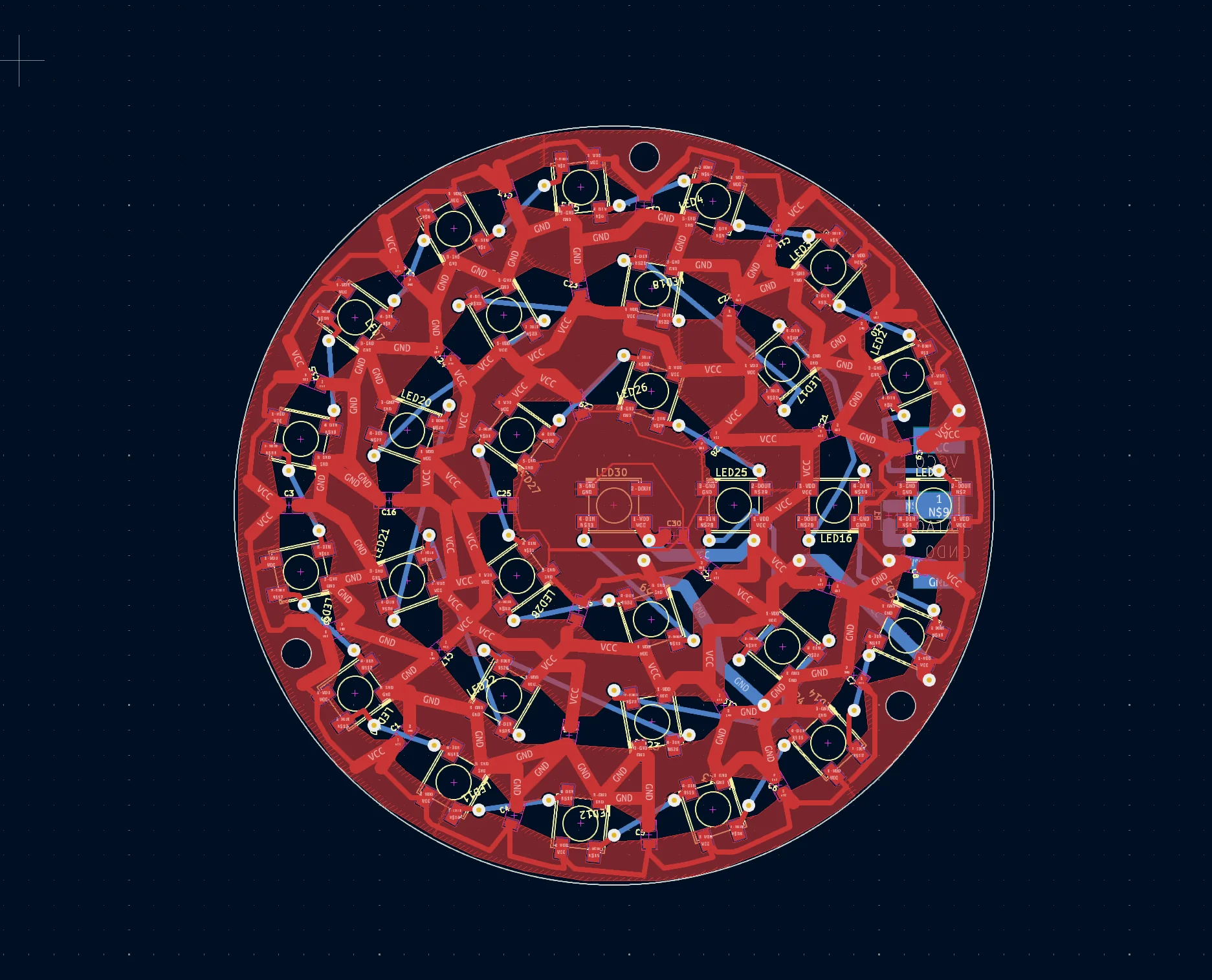 Round LED PCB Layout