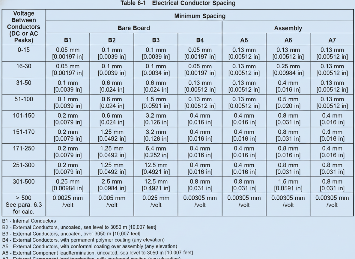 Electrical Conductor Spacing