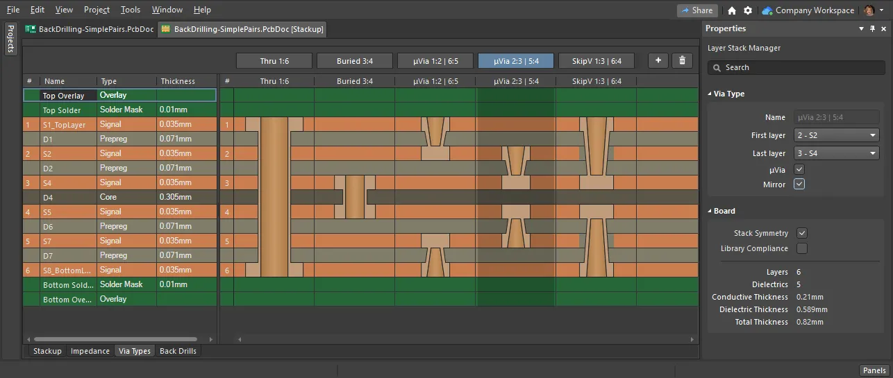 design PCB blind via used popular PCB design software