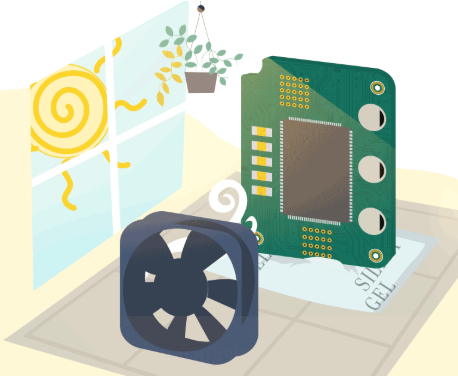 Setup for evaluating moisture absorption in PCB materials