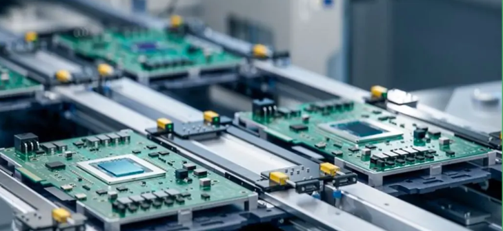 Panel of SMD LEDs mounted on optimized FR4 substrate during reflow