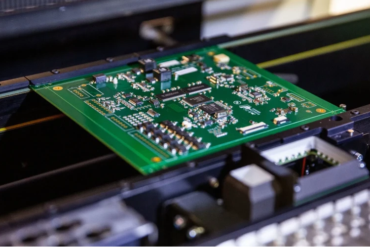 Automated head picking and placing fine-pitch ICs on multilayer board