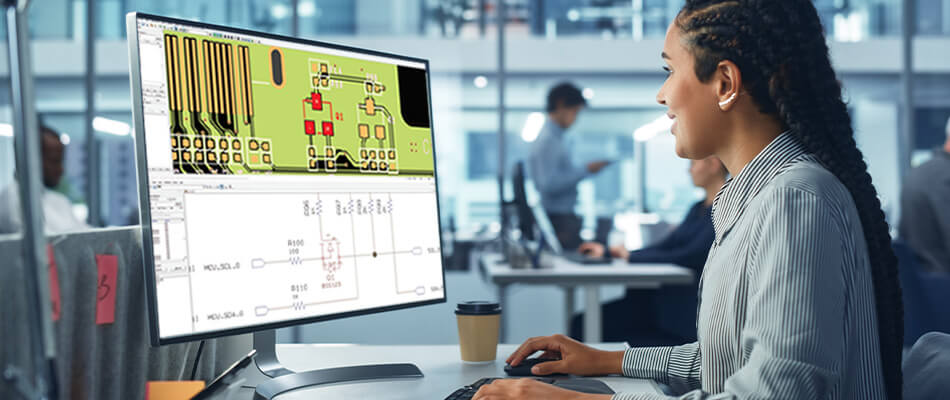 Engineer Reviewing PCB