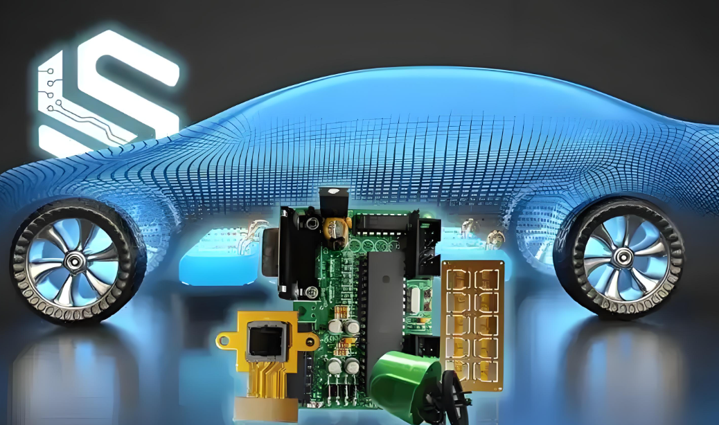 A flexible PCB installed in a car dashboard