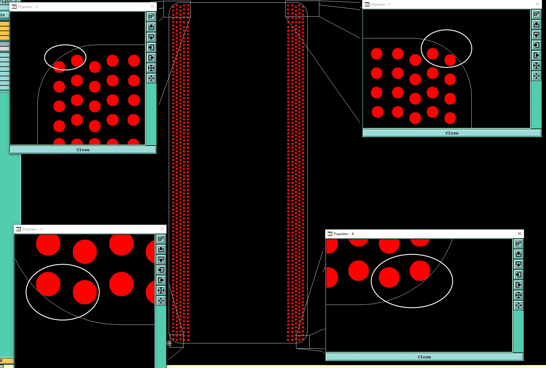 The holes are too close to the board edge which may lead to the broken holes on the finished PCBs