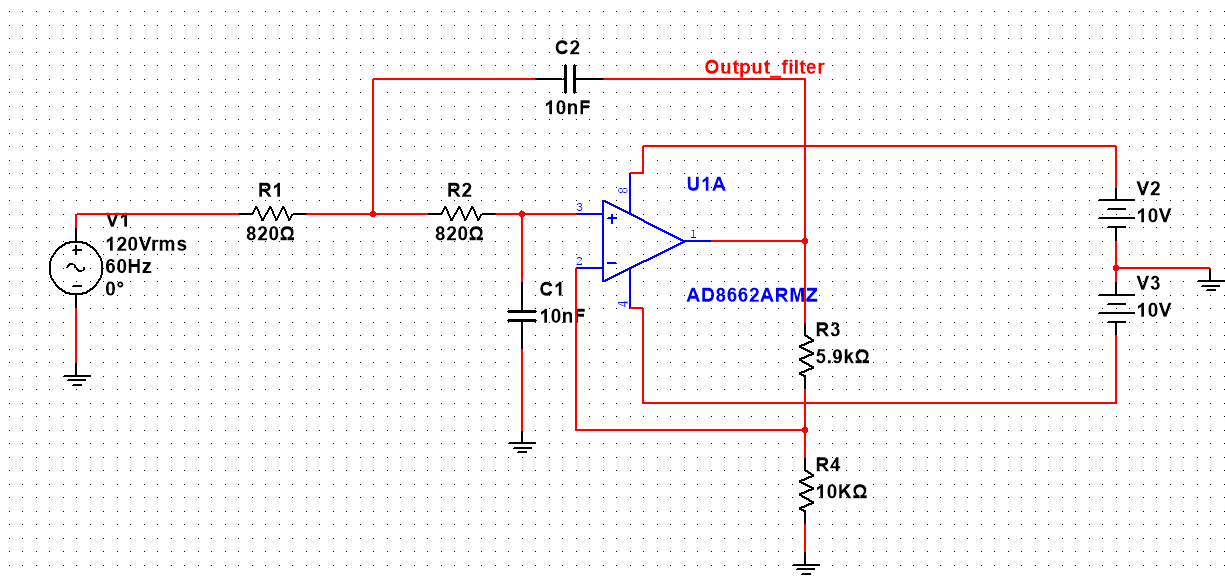 Sallen-Key Butterworth Low-Pass Schematic
