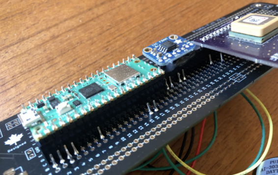 To make the project stable yet modular, the builder soldered rows of headers so boards can be plugged in and removed.