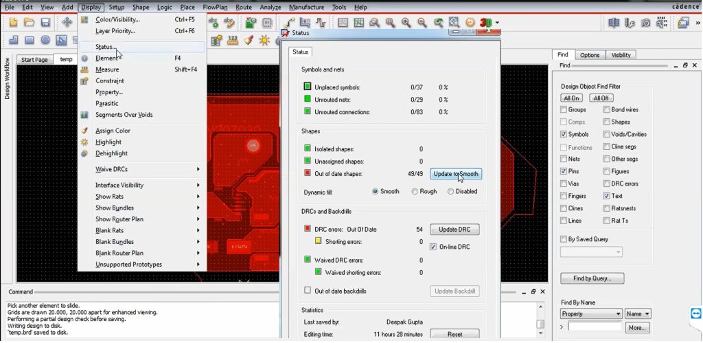 PCB Design Rule Check Interface