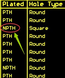 PTH vs NPTH hole classification in CAM drill file review