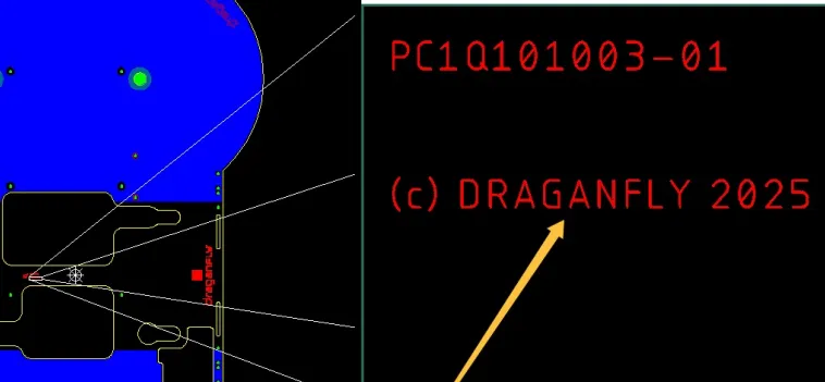 Requested second line with “(C)DRAGANFLY 2025” in the marking area