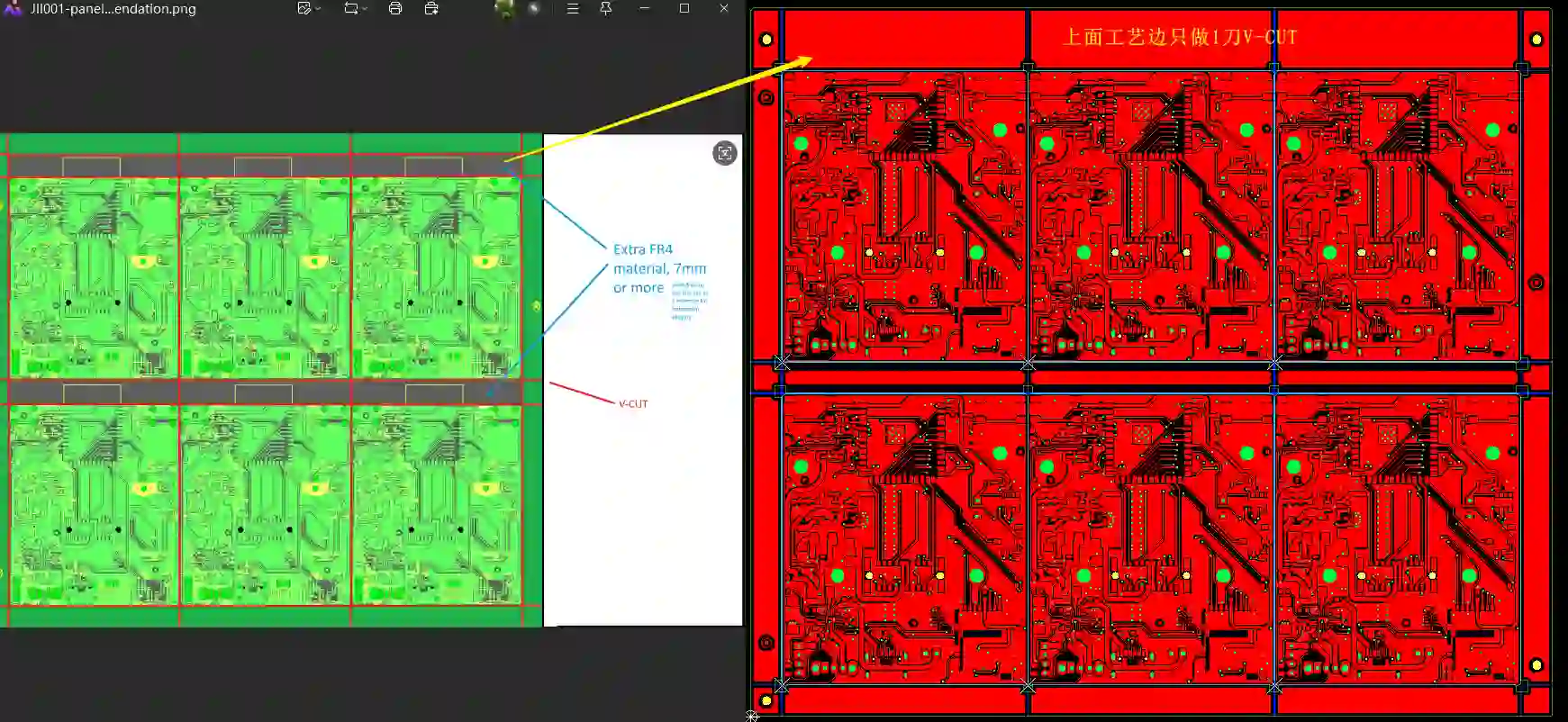 duplicate V-CUT lines