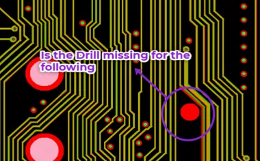 Non-plated holes were positioned directly on SMD pads.
