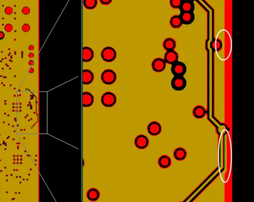 Potential exposed copper after routing