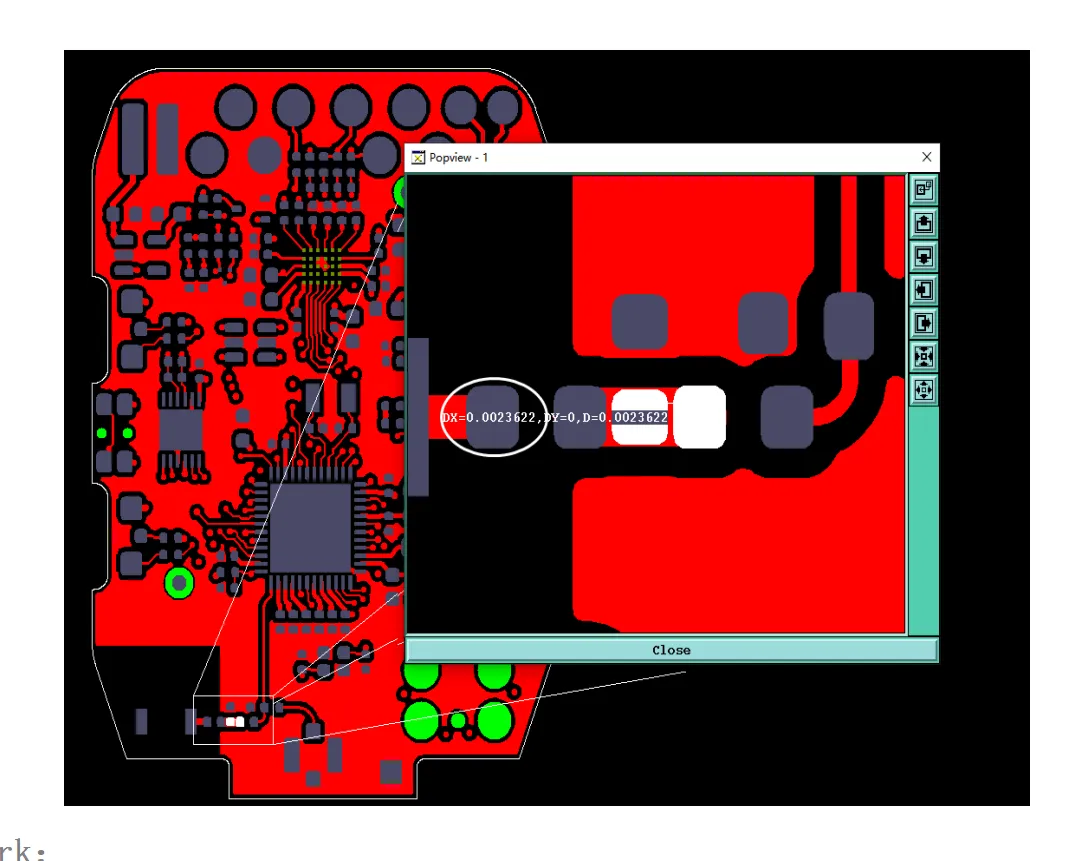 SMD pad spacing below our minimum 5.9mil solder mask bridge capability