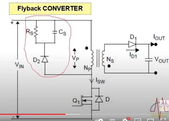 Flyback RCD snubber