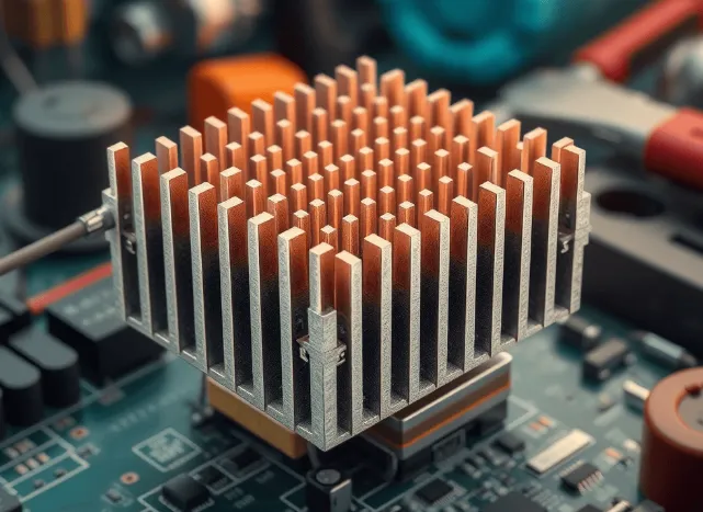 Heat sink attached to PCB component