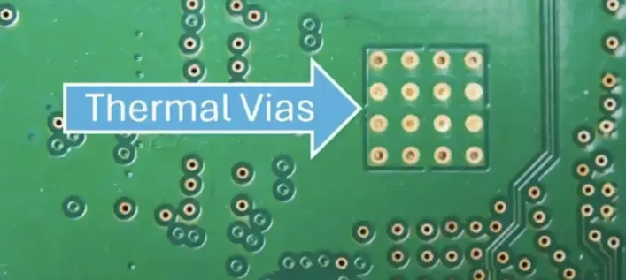 Thermal Vias Array Under IC
