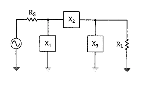 Pi-Network Impedance Matching Schematic