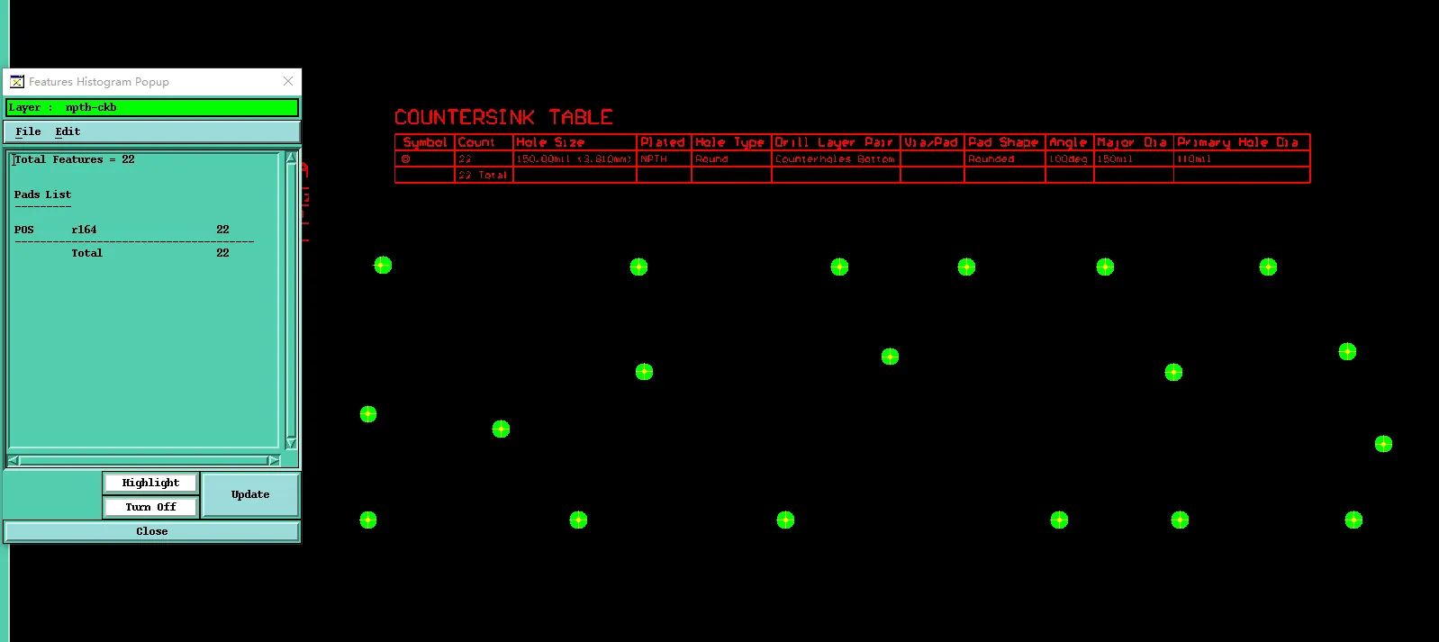 hole drawing did not match the production data dimensions