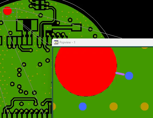 Plated vias are too close to non-plated through holes (NPTH) in the gerber file.