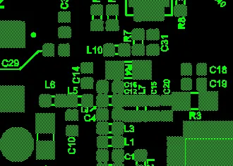Small silkscreen characters in some areas