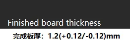 Finished board thickness