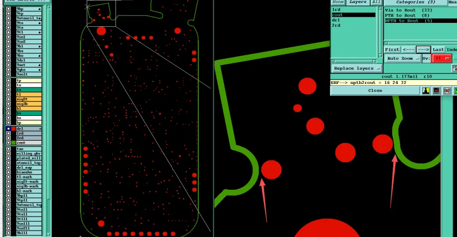 non-plated holes positioned extremely close to the final board outline
