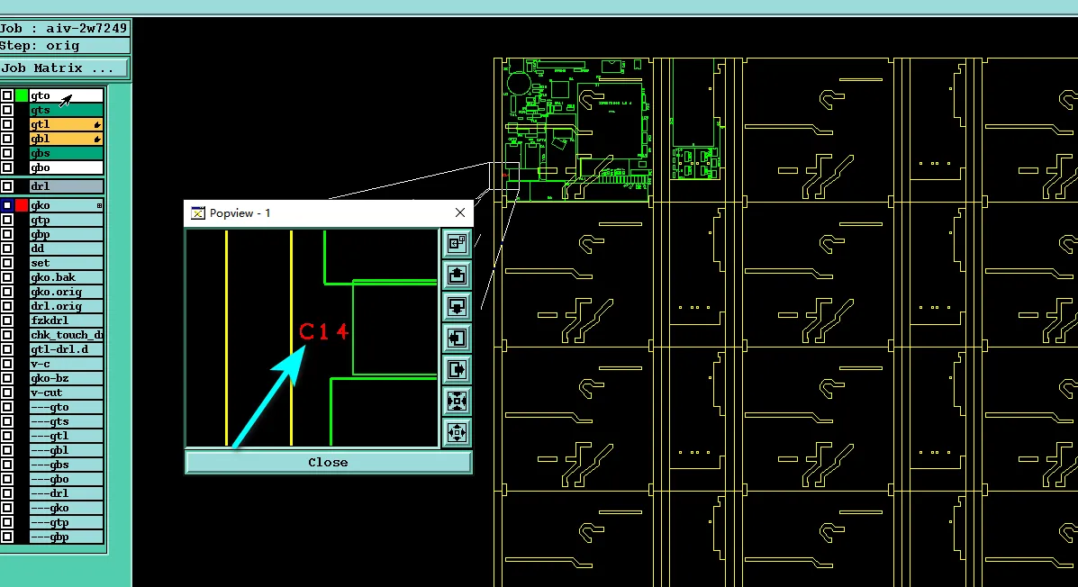 Silkscreen characters were placed on the GKO (outline) layer