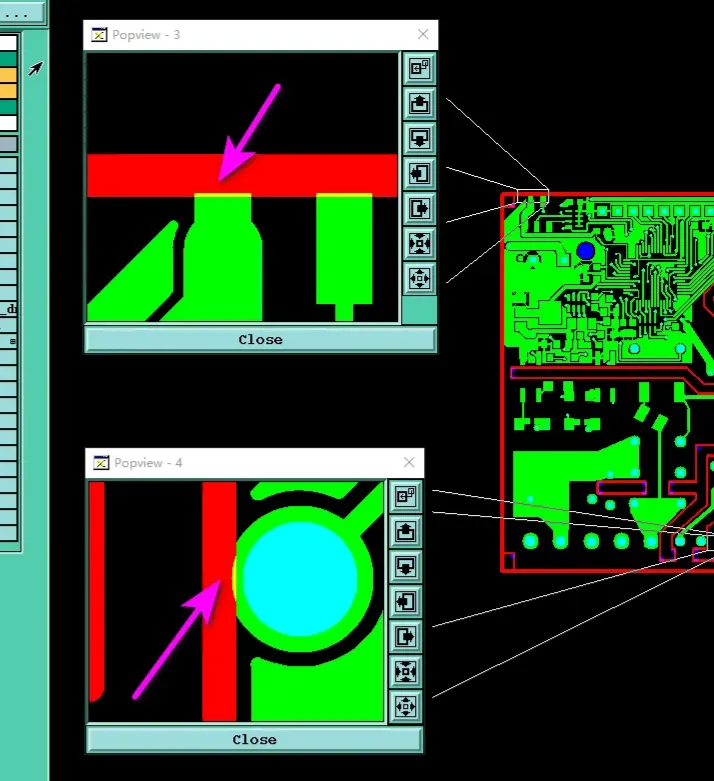 copper traces and pads were positioned too close to the board outline
