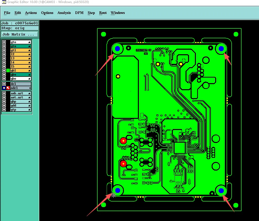 four 2.7mm NPTH holes had corresponding pads on the circuitry layers
