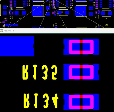 Silkscreen characters were placed directly on or overlapping solder mask openings