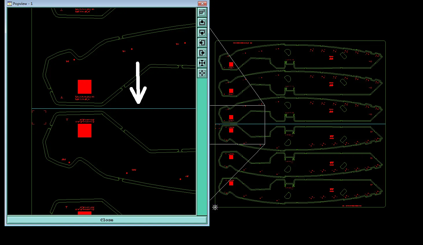 A continuous line appeared in the V-CUT area
