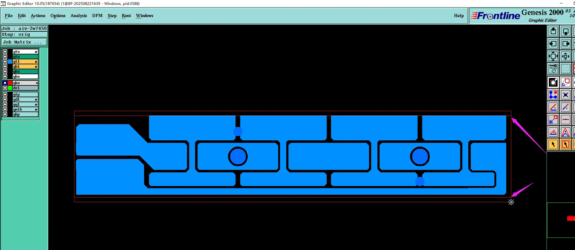 maximum outer frame dimensions made standard V-CUT impossible