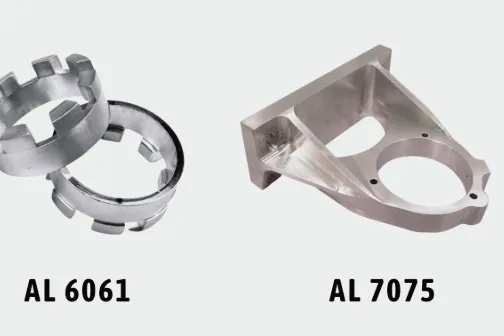 Side-by-side cross-sectional view of 6061 and 7075 CNC machined electronics enclosures