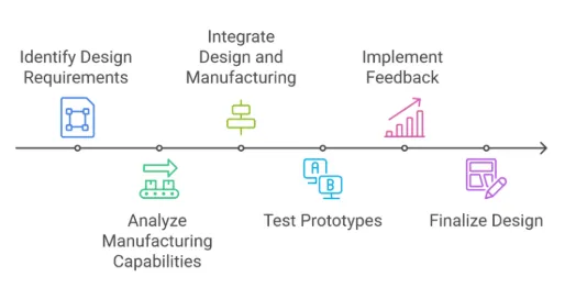 Manufacturing process flow highlighting key DFM