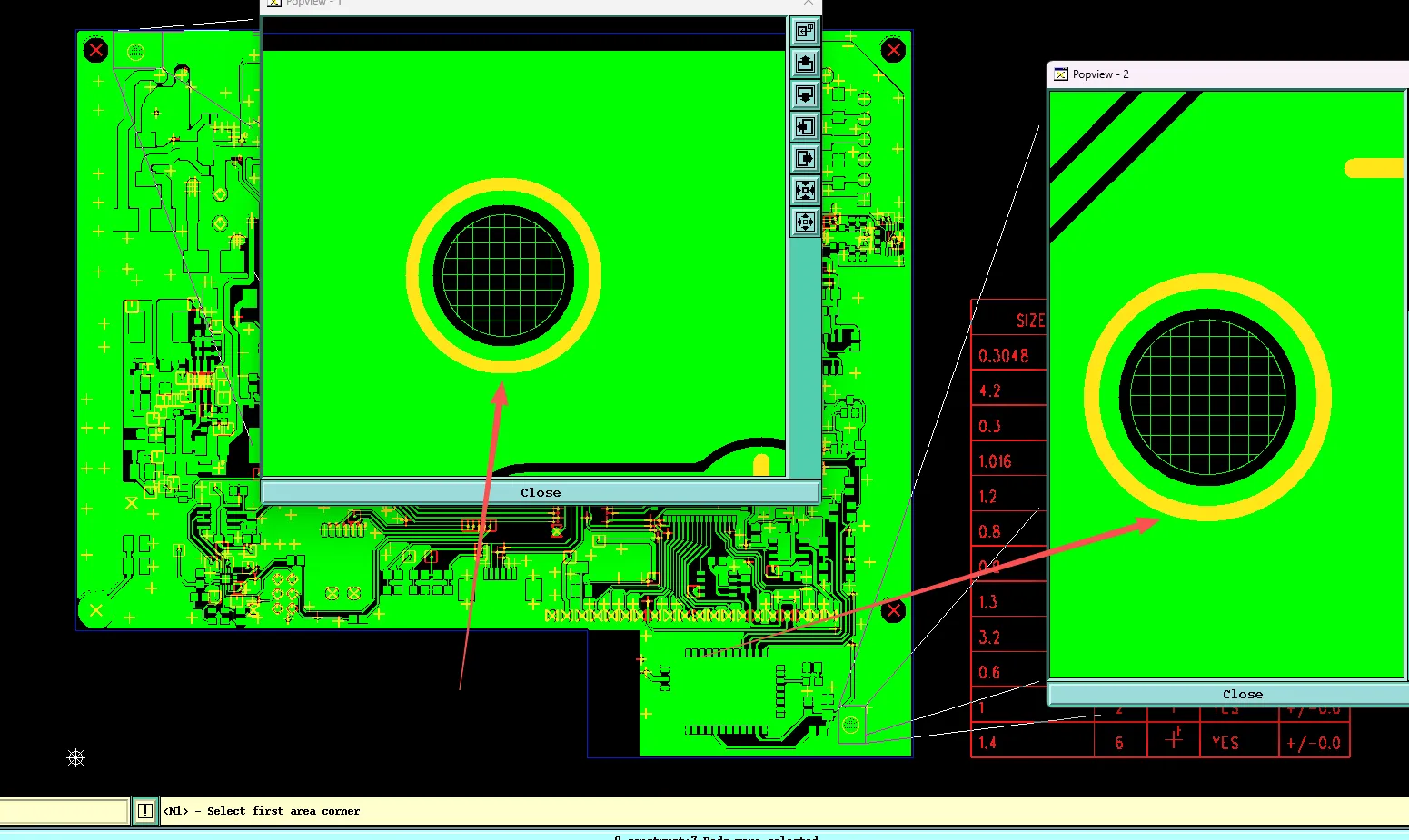 Make them as holes as drill drawing and do copper cutout