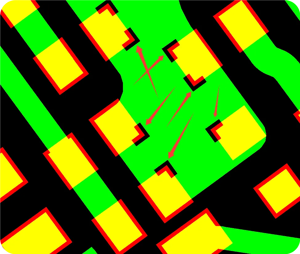 Voids similar to those shown in the picture cannot be achieved because the designed width is only 0.2mm